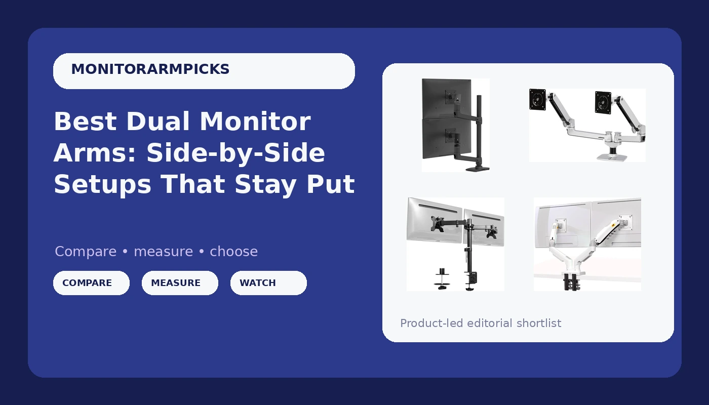 Best Dual Monitor Arms: Side-by-Side Setups That Stay Put - MonitorArmPicks review with measurements and honest opinion