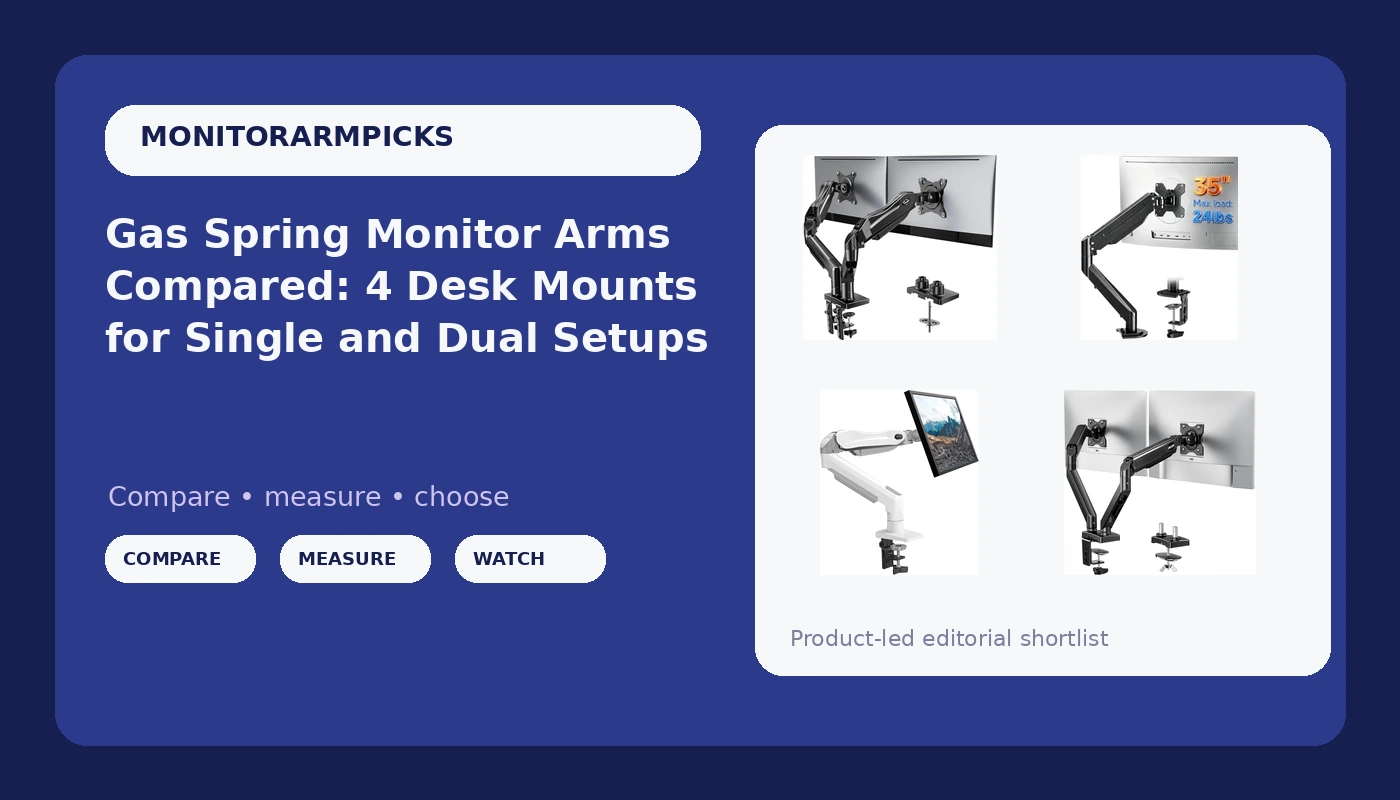 Gas Spring Monitor Arms Compared: 4 Desk Mounts for Single and Dual Setups