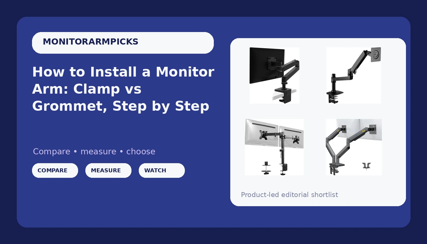 How to Install a Monitor Arm: Clamp vs Grommet, Step by Step - MonitorArmPicks review with measurements and honest opinion