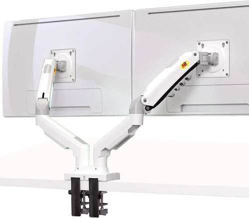 NB North Bayou Dual Monitor Desk Mount Stand Full Motion Swivel Computer Monitor Arm for Two Screens 17-27 Inch with 4.4~19.8lbs Load Capacity for Each Display F160-W