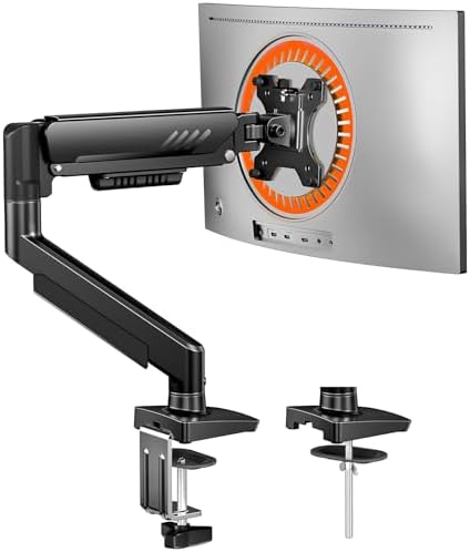 ErGear Single Monitor Arm, Fully Adjustable Monitor Mount for 13–34 Inch Screens, Fast Install Computer Monitor Stand with Tool-Free VESA Mount, Cable Management, Holds 19.8 lbs, Max VESA 100x100mm